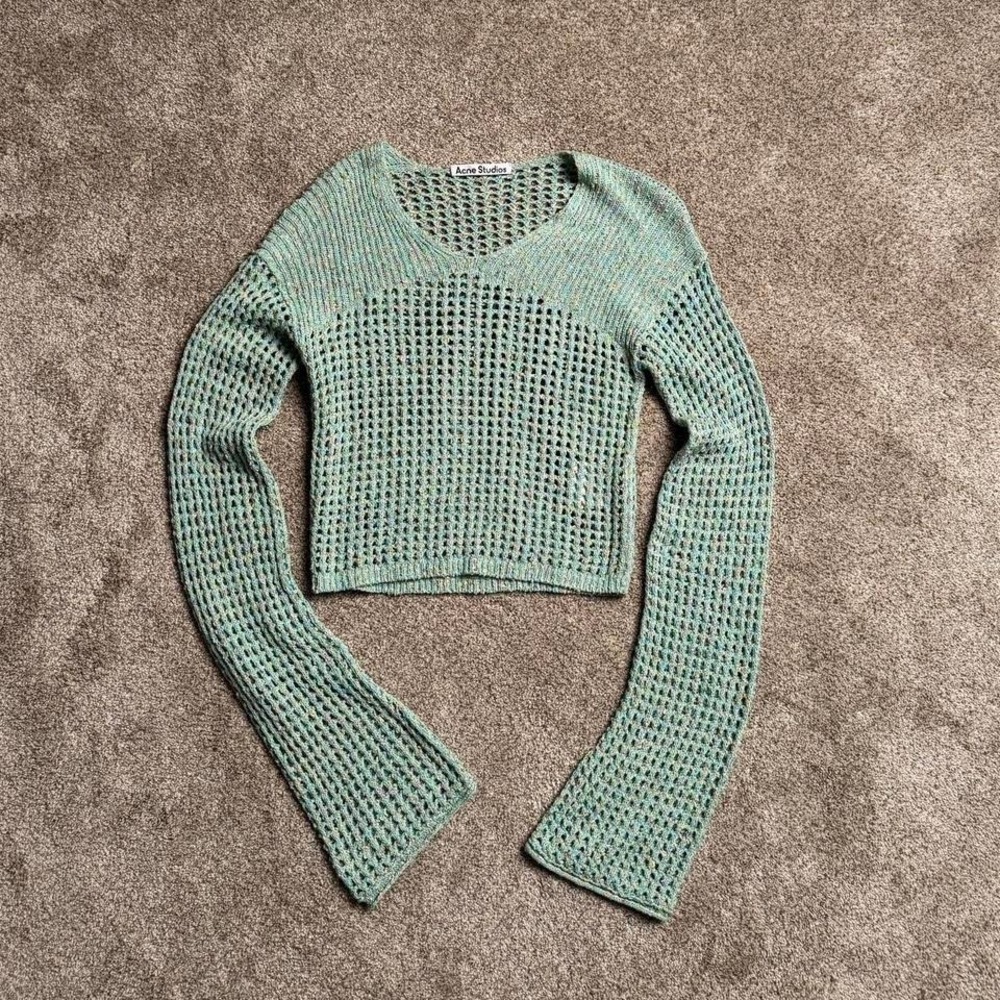ACNE STUDIOS CROCHET "MINT" V NECK JUMPER